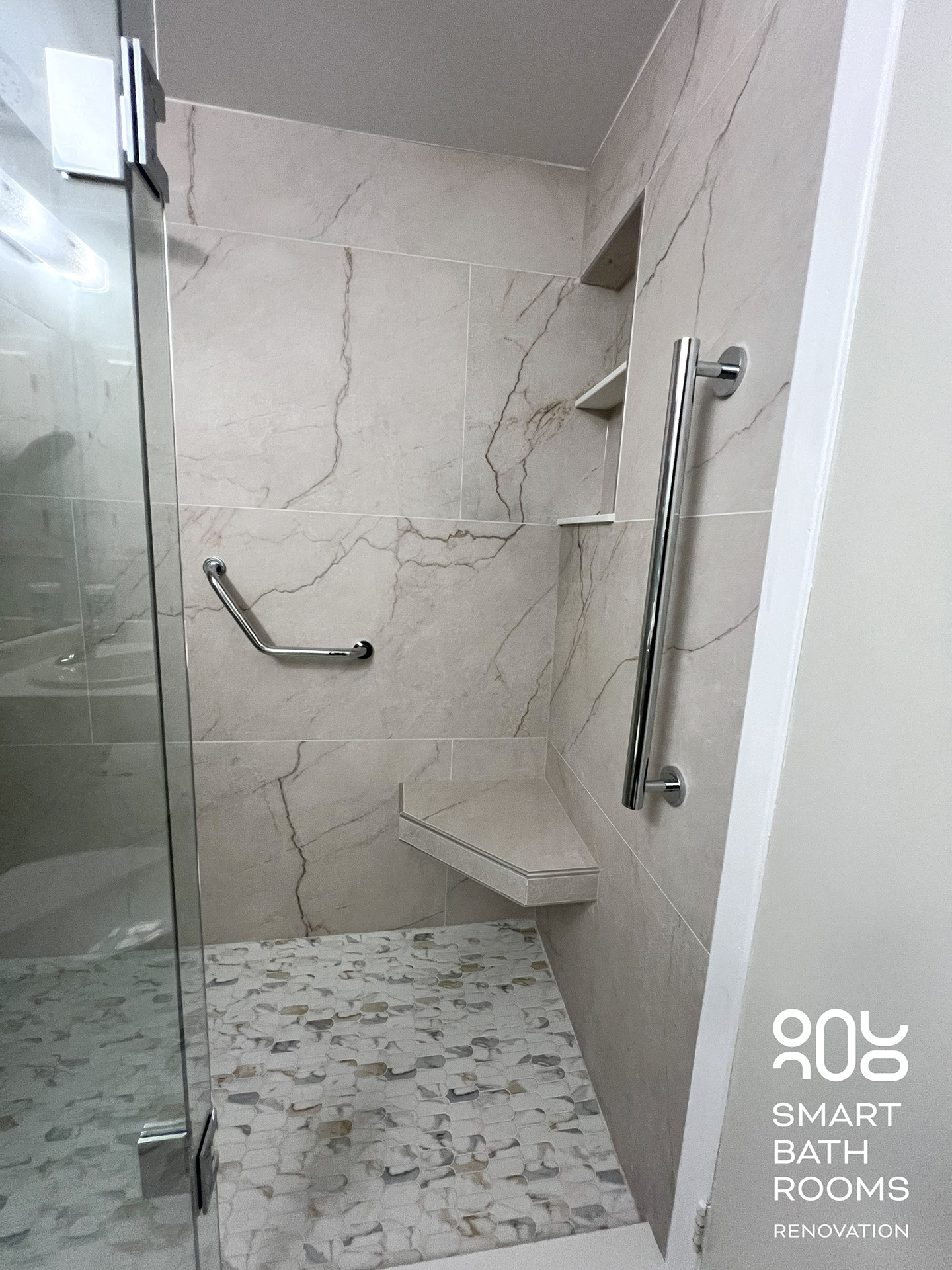 Bathtub into shower conversion for a single senior woman