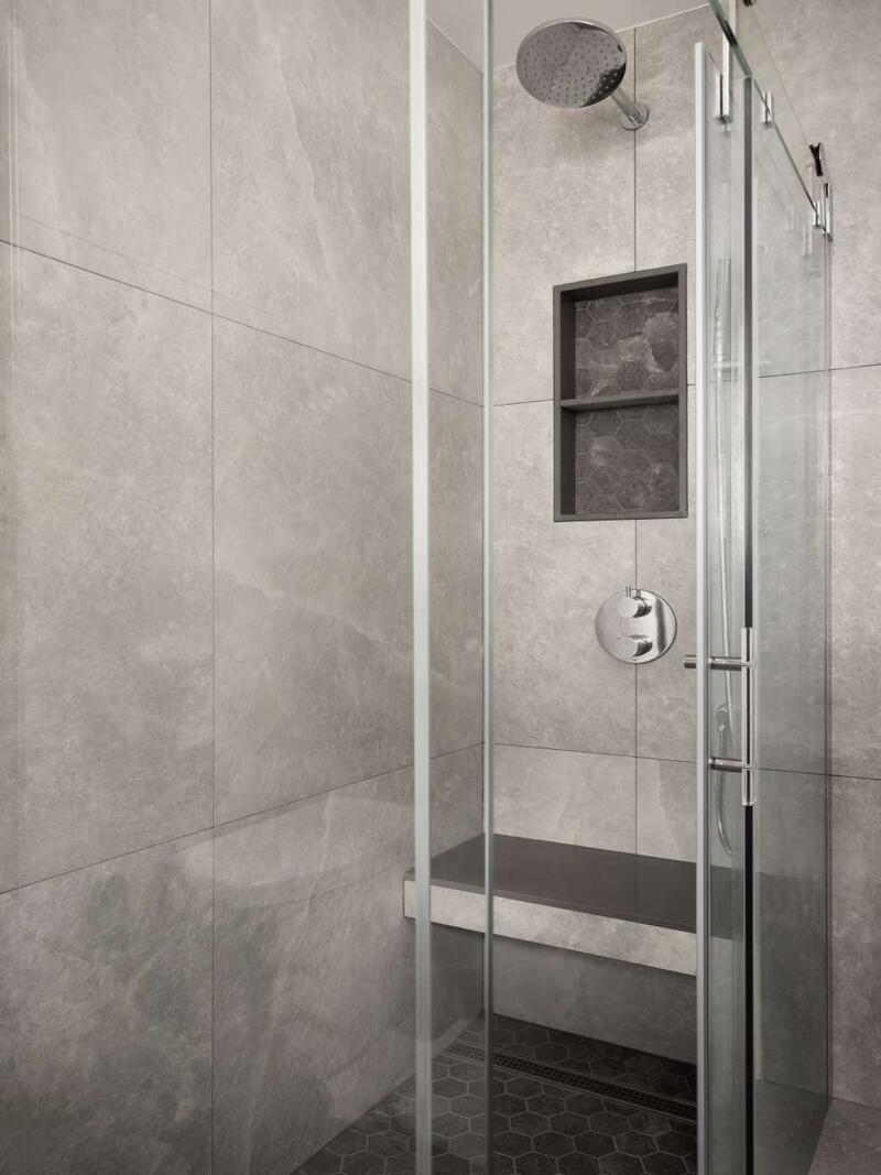 Bench and Niche in a Shower