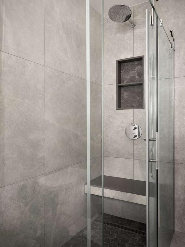 Bench and Niche in a Shower