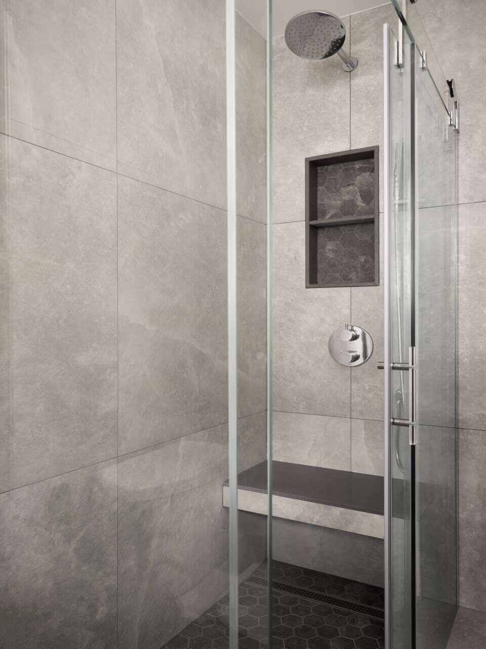 Bench and Niche in a Shower