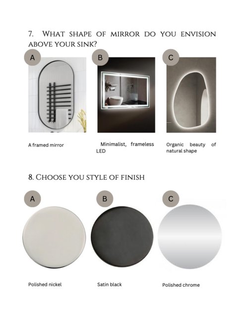 Chose shape of mirror