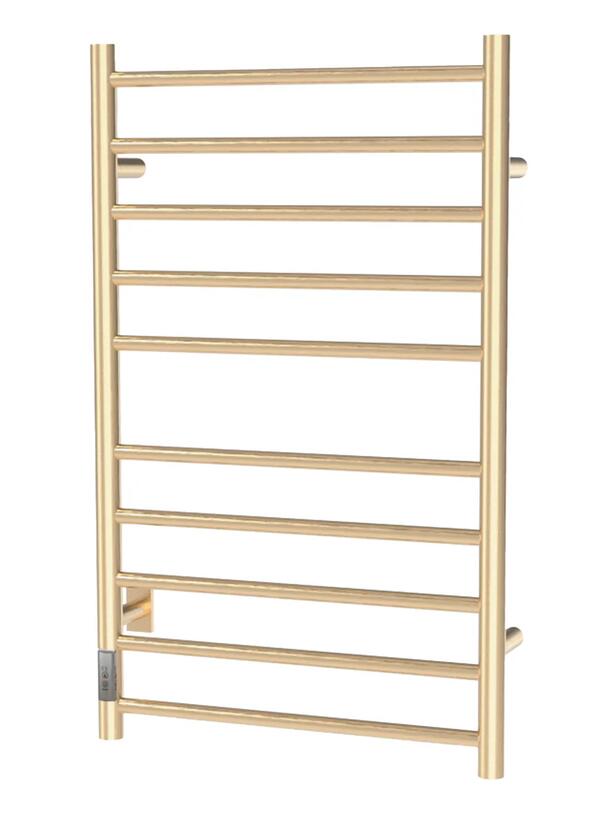GIOVANNA-GD Brushed Gold Towel Warmer 10 Bars Round