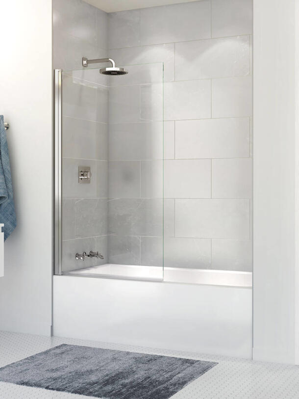 Rubix Access 6030 Acrylic Alcove Left-Hand Drain Bathtub in White