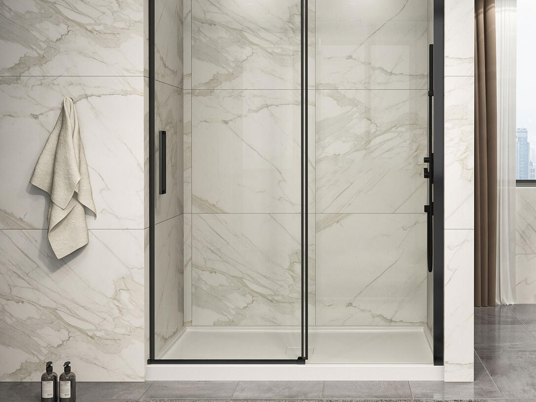 Zitta 60-inch Alcove Shower Door in Matte Black