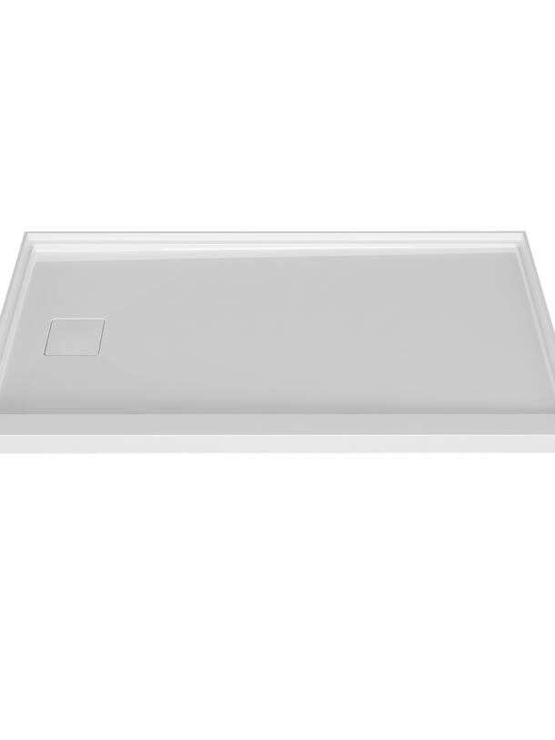 Zitta Shower Base 60 x 32, In Alcove, Drain On The Left Side, In Matte White