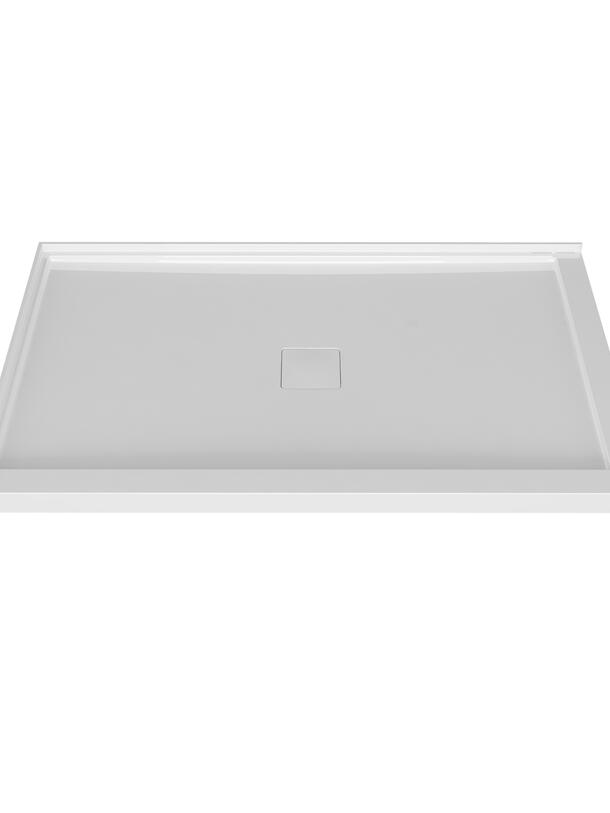 Zitta Shower Base 60 x 32, In A Corner, Wall On The Left Side, In Glossy White