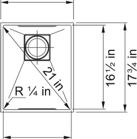 Franke Peak single-bowl undermount kitchen sink dimensions 