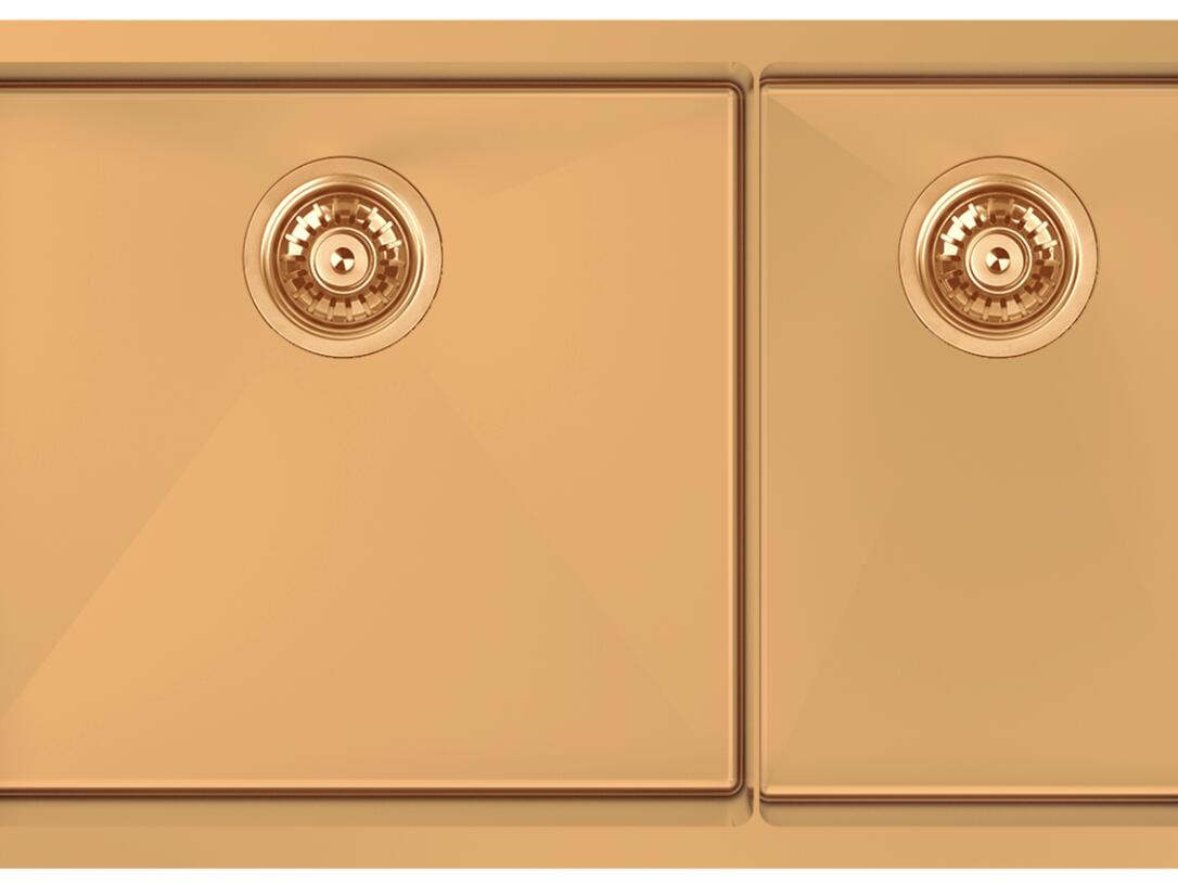 Zomodo Cayman 34-inch double 60/40 sink kit in Rio Bronze