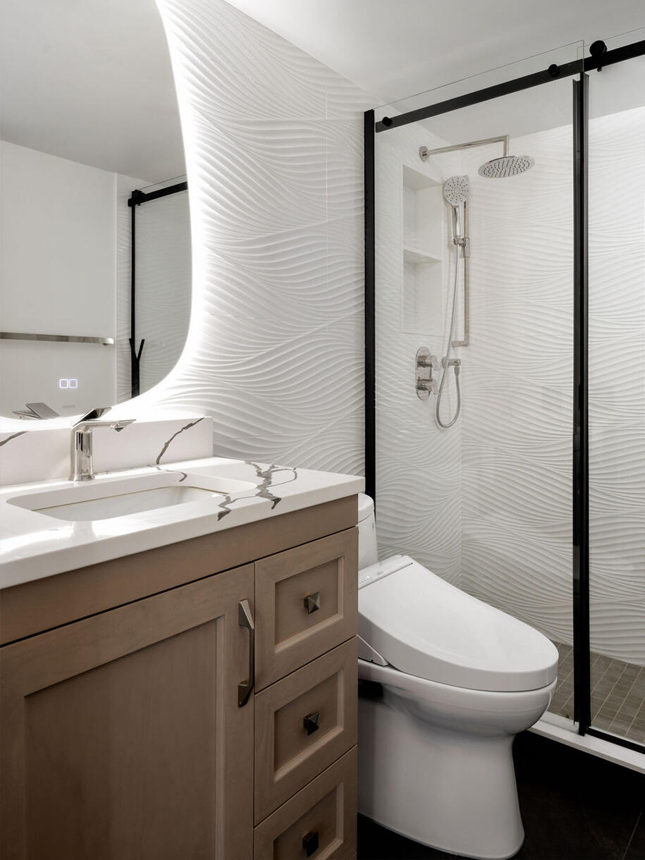 Bathroom conversion tub into shower for Main bathroom